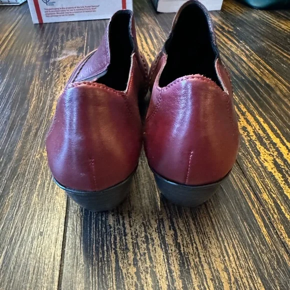 Rieker "Antistress" Maroon Low Heeled Casual Shoes - Picture 4 of 5